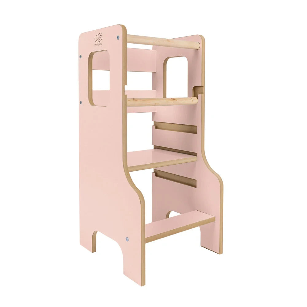 Toddler Kitchen Tower MDF | Wooden Pink