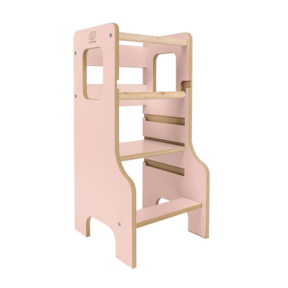 Toddler Kitchen Tower MDF | Wooden Pink