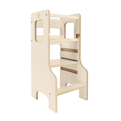 Toddler Kitchen Tower MDF | Wooden Beige