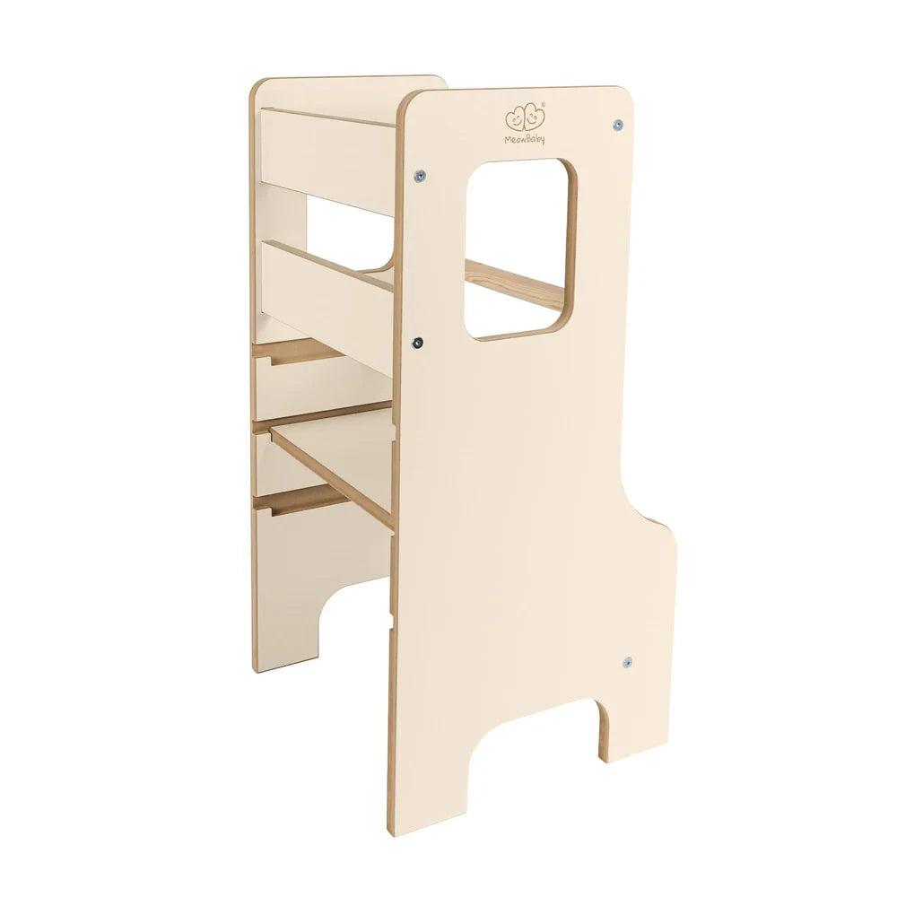 Toddler Kitchen Tower MDF | Wooden Beige