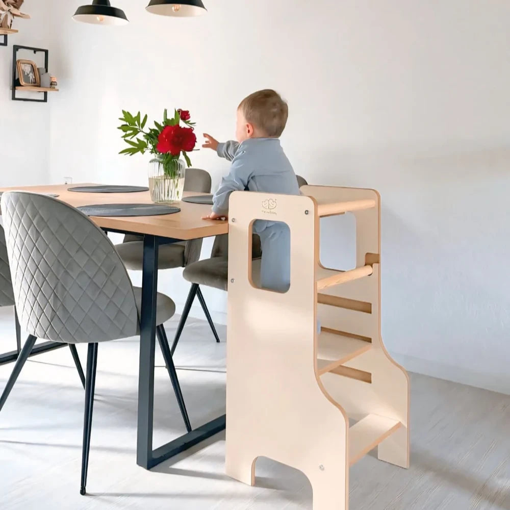 Toddler Kitchen Tower MDF | Wooden Beige
