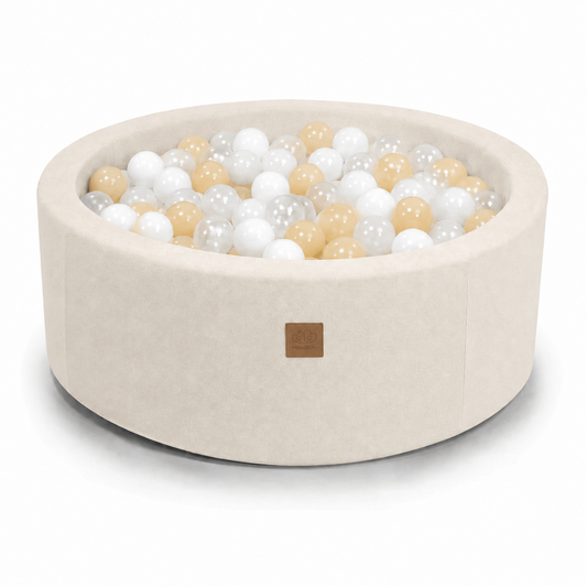 Outzy Round Ball Pit without Balls, 90x30cm, Oat Blush Beige