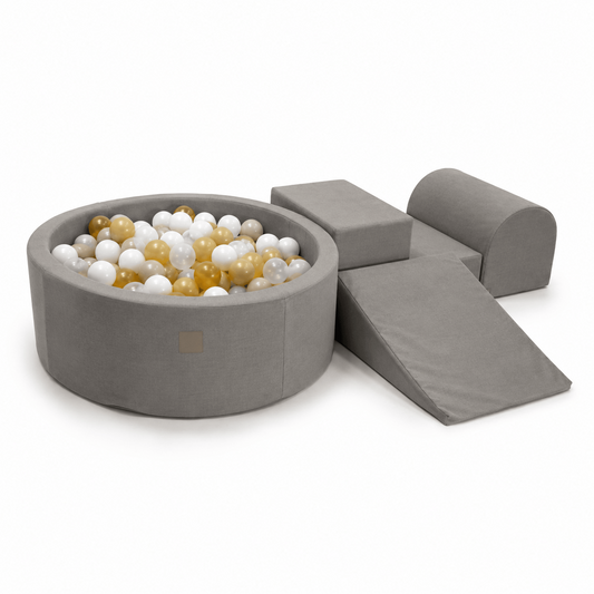 Outzy Foam 3 Elements Playset with Ball Pit 90x30cm, without Balls, Drift Clay Taupe