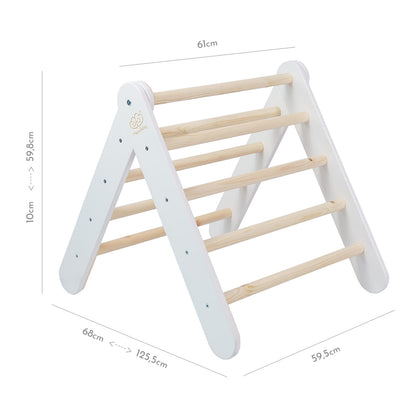 A House For Children With A Ladder 60x61 Cm Folding Into The Room. Wood, Linen, Viscose, A Pink House, White Ladder