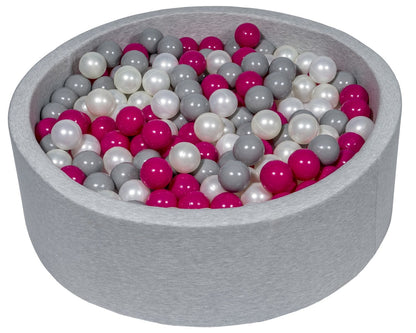 Velinda Soft Jersey Ball Pit with 450 Balls - Baby & Kids Play Gift - 90cm