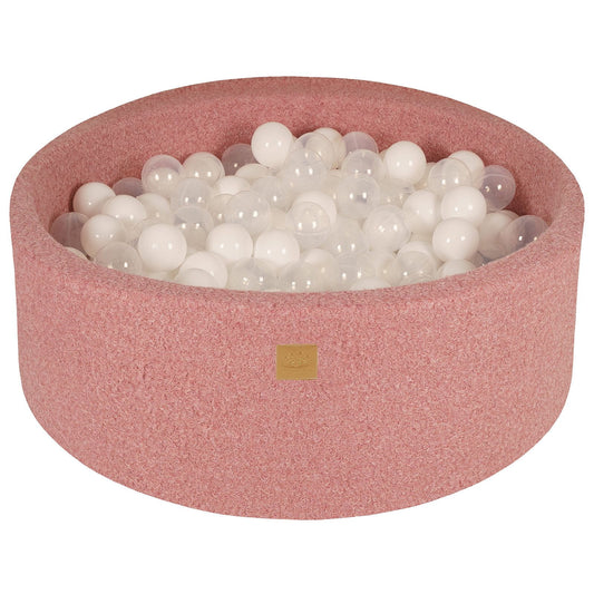 Round Ball Pit With 200 Balls, 90x30cm, Pink, Boucle