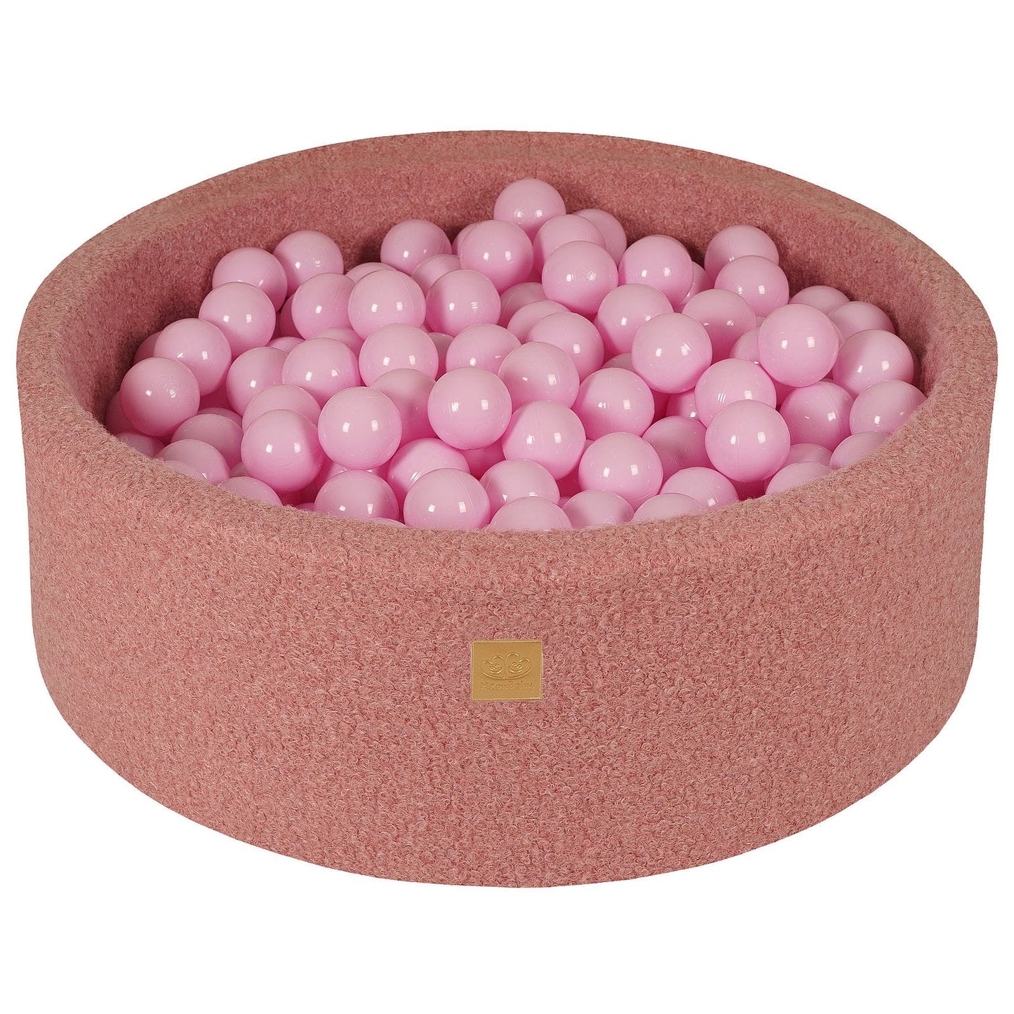 Round Ball Pit With 200 Balls, 90x30cm, Pink, Boucle