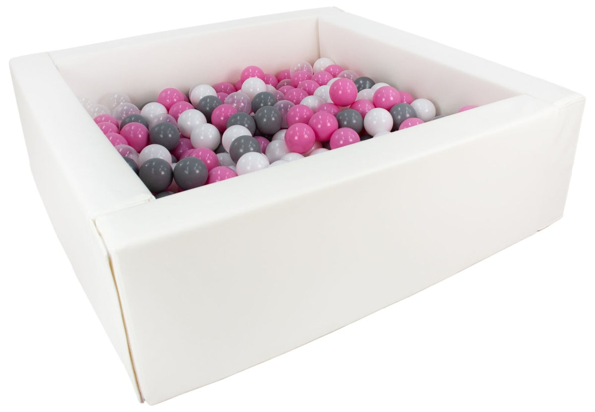 Square Eco-Leather Ball Pit with 200 Balls, 5 Elements