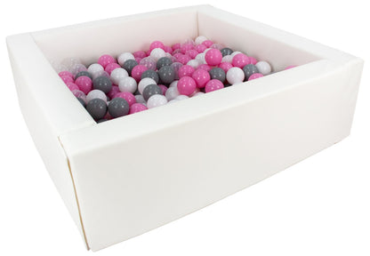 Square Eco-Leather Ball Pit with 200 Balls, 5 Elements