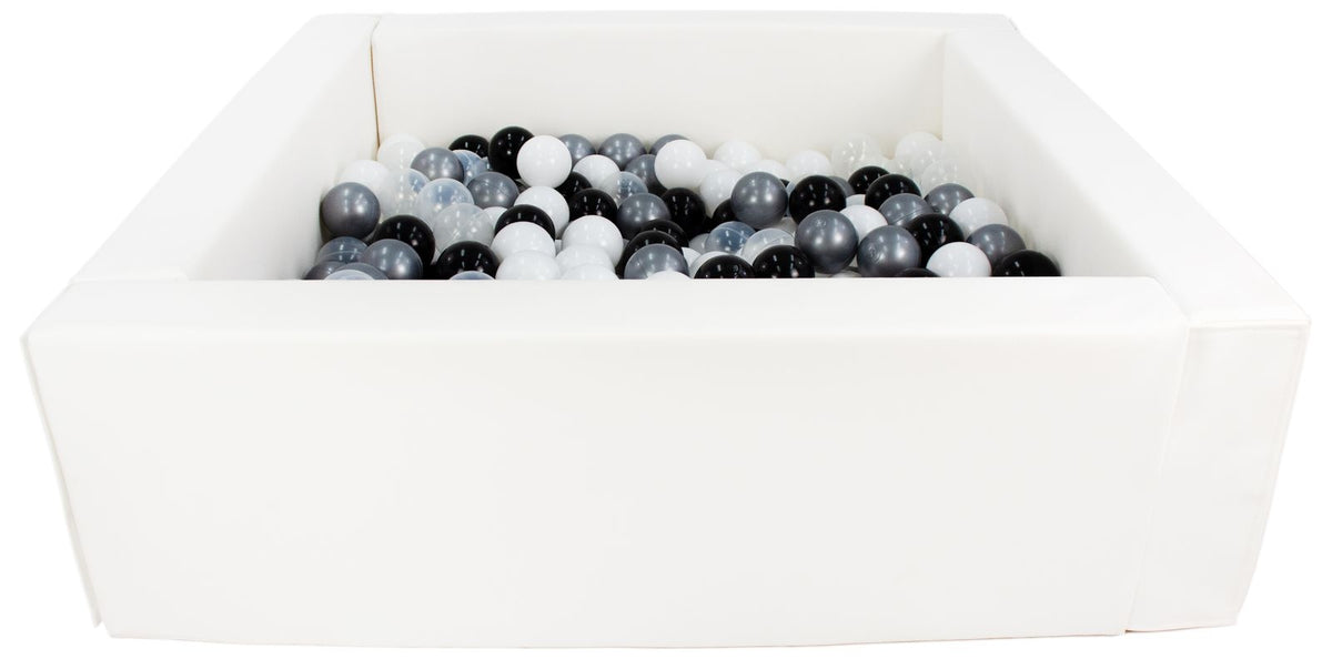 Square Eco-Leather Ball Pit with 200 Balls, 5 Elements