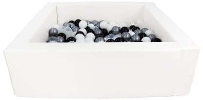 Square Eco-Leather Ball Pit with 200 Balls, 5 Elements