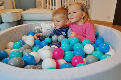 Velinda Soft Jersey Ball Pit with 450 Balls - Baby & Kids Play Gift - 90cm