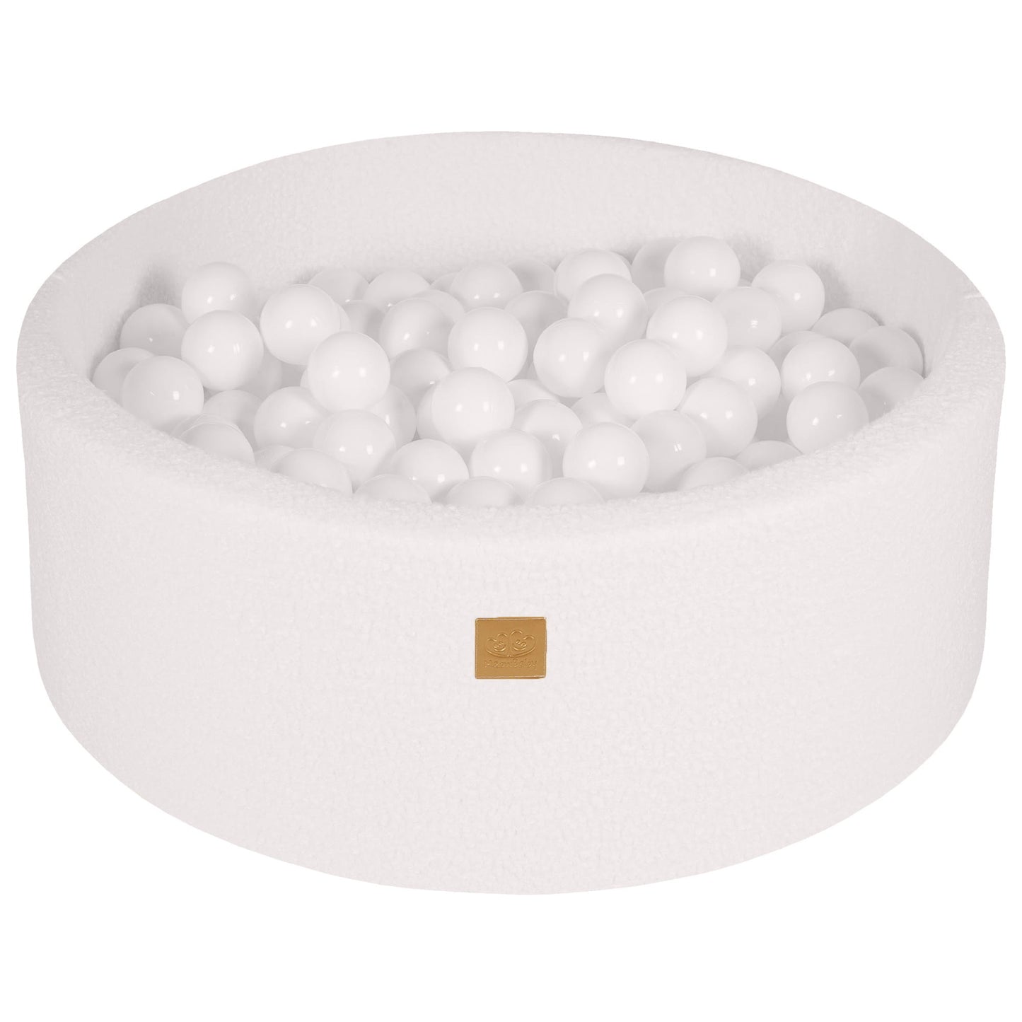 Round Ball Pit With 200 Balls, 90x30cm, White, Boucle