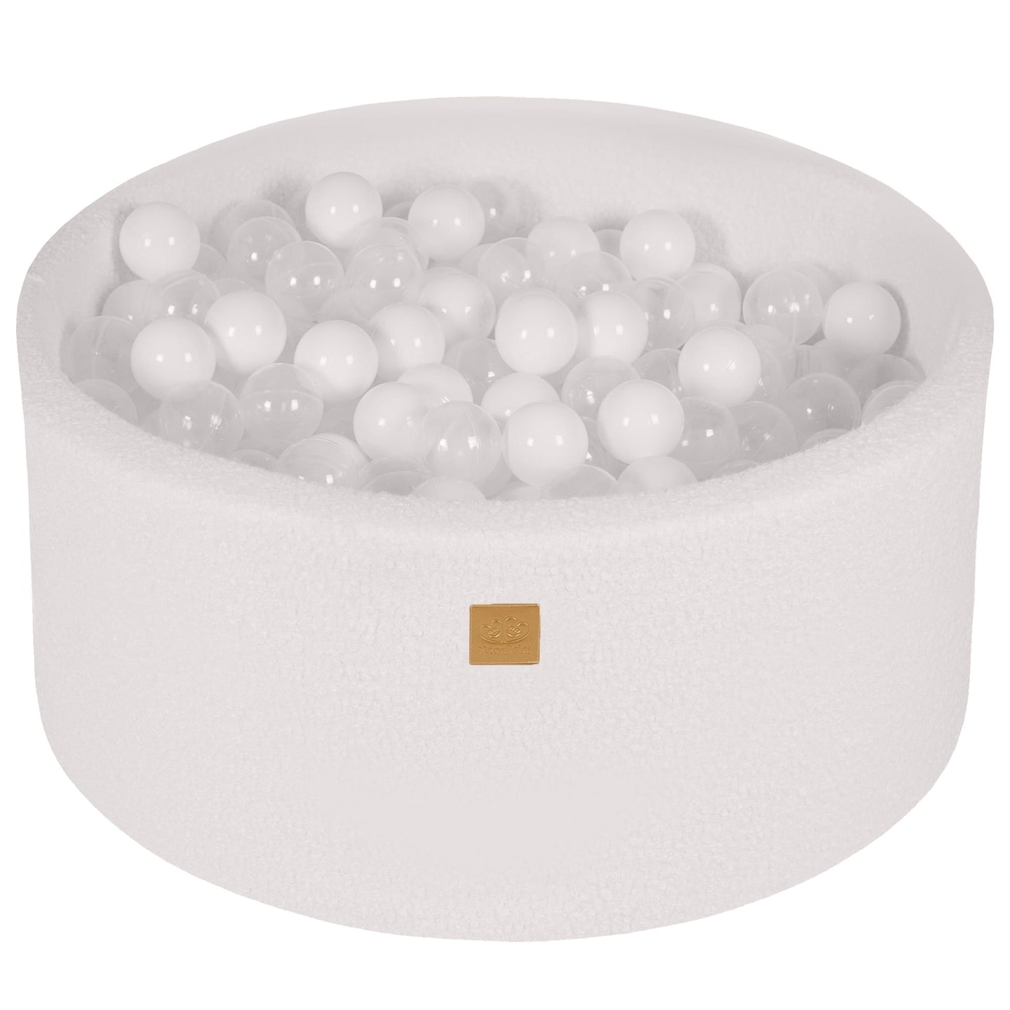 Round Ball Pit With 300 Balls, 90x40cm, White, Boucle