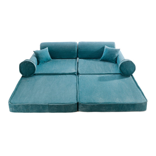 Aesthetic Premium Corduroy Kids' Sofa Turquise