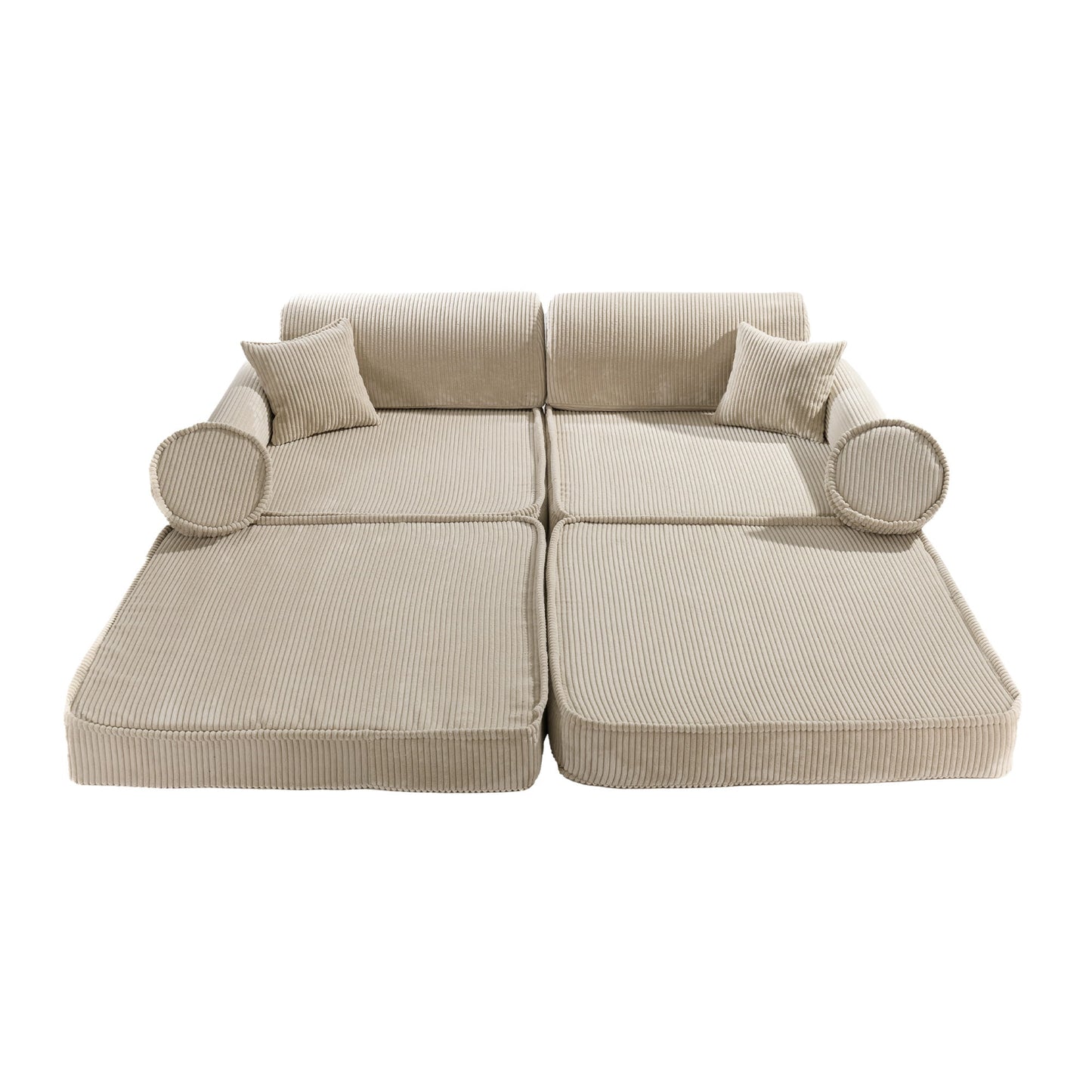 Aesthetic Premium Corduroy Kids' Sofa Ecru