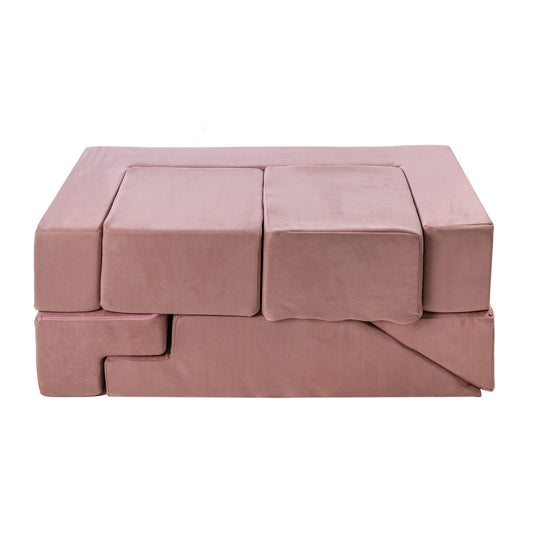 Velvet Bricks Set Multifunctional Playground For Children Pink