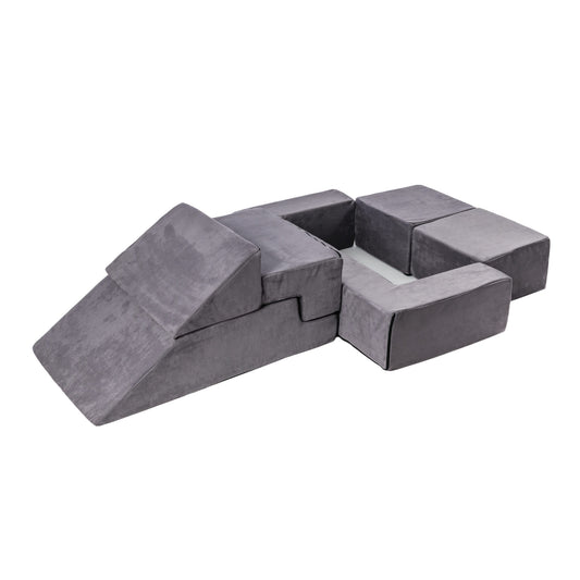 Velvet Bricks Set Multifunctional Playground For Children Gray