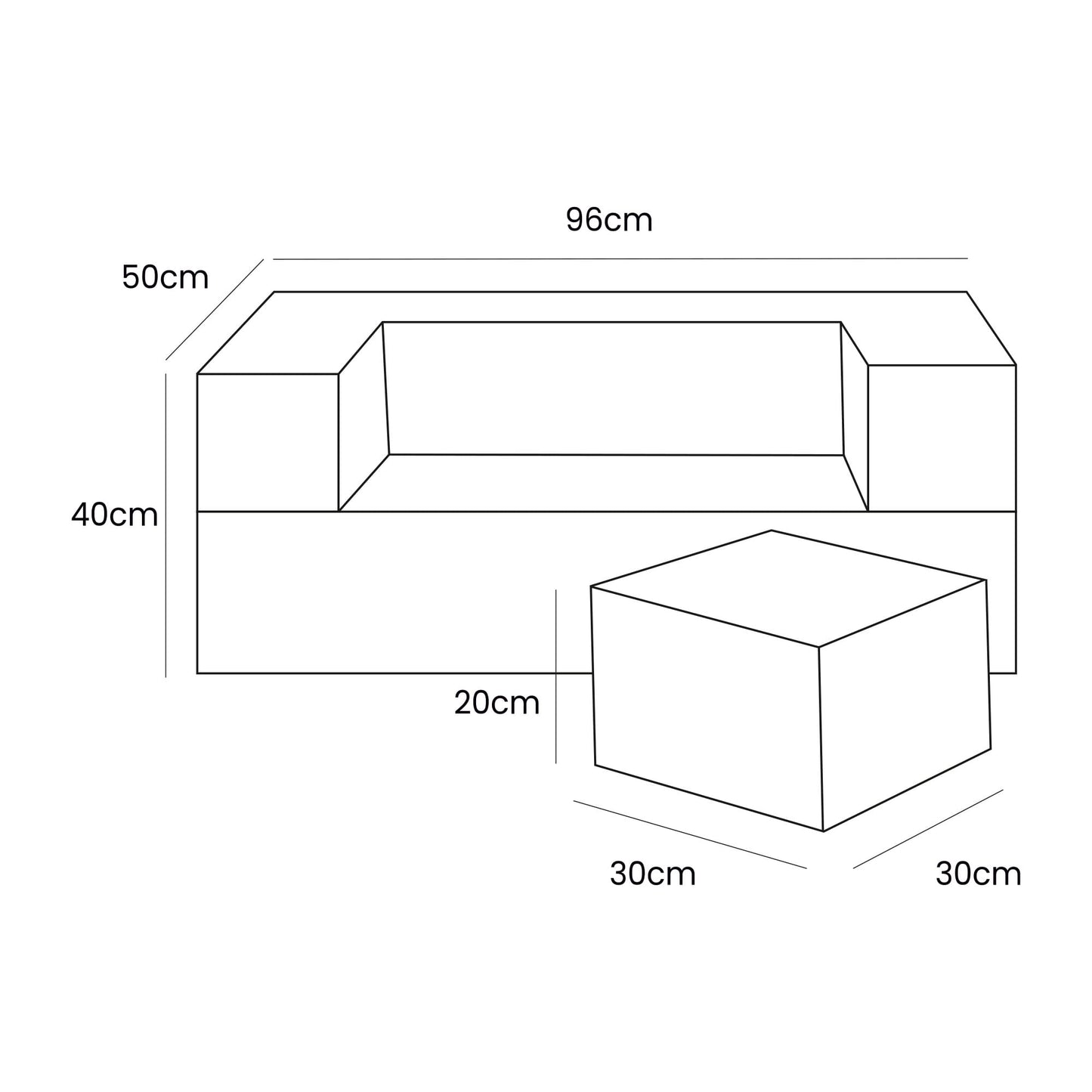 Aesthetic Cube Sofa Ecru