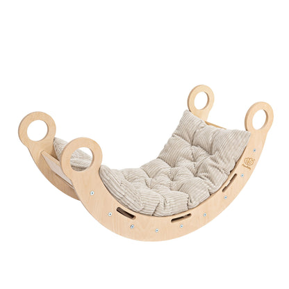 Large Dream Rocker Classic Wood & Ladder With Beige Pillow