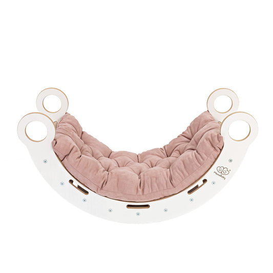 Medium Dream Rocker White Wood With Pink Pillow