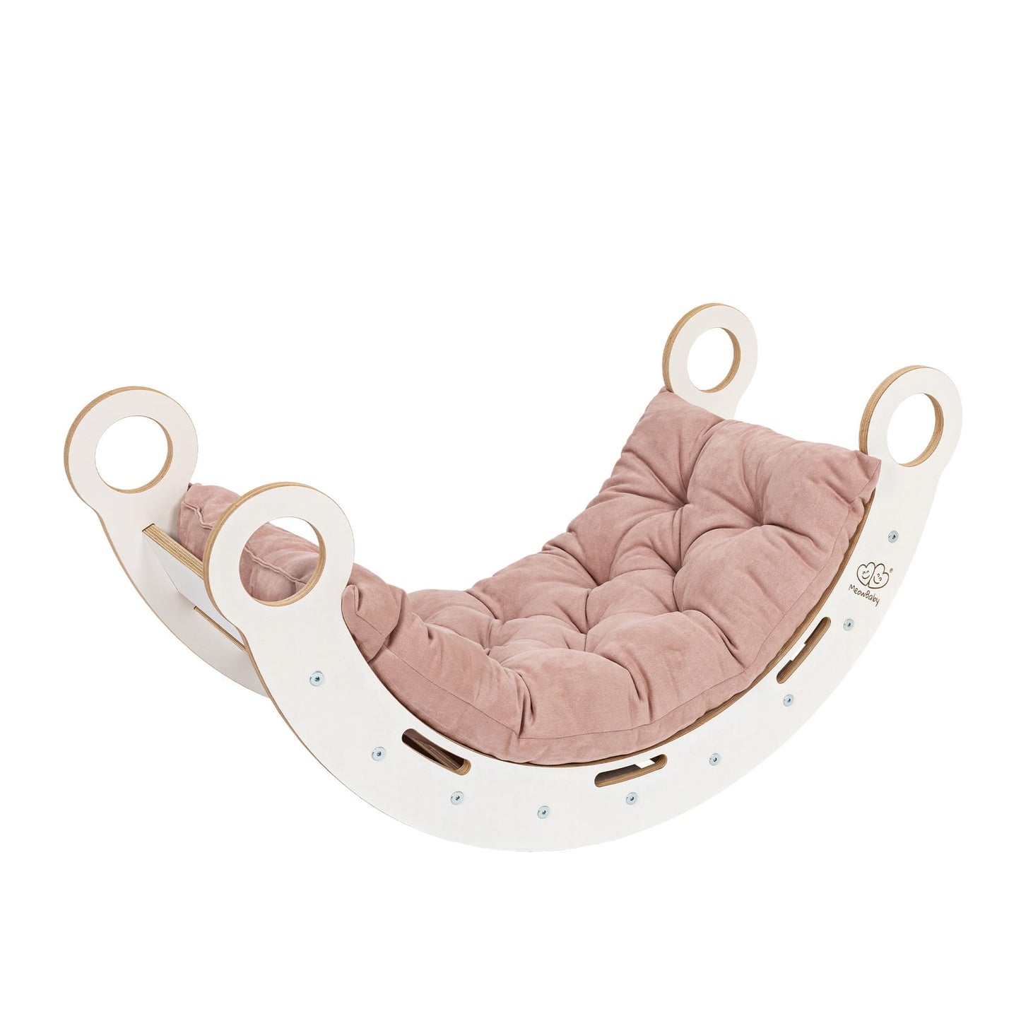 Medium Dream Rocker White Wood With Pink Pillow