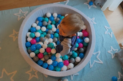 Velinda Soft Jersey Ball Pit with 200 Balls - Baby & Kids Play Gift - 90cm