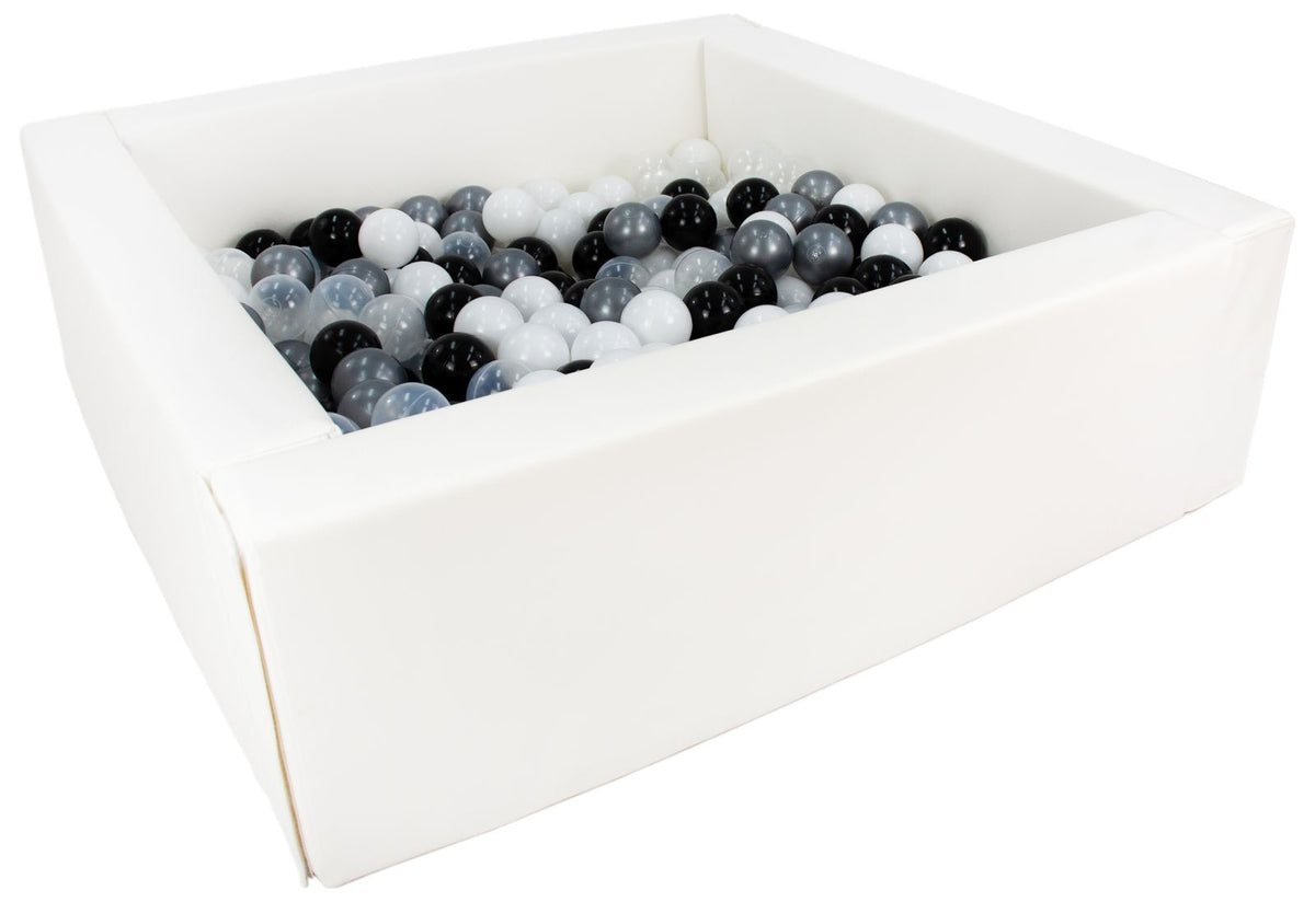 Square Eco-Leather Ball Pit with 200 Balls, 5 Elements