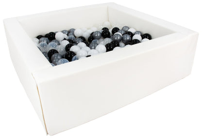 Square Eco-Leather Ball Pit with 200 Balls, 5 Elements
