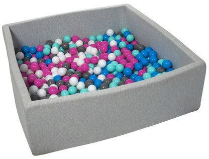 Velinda Soft Jersey Ball Pit with 600 Balls - 110x110cm, Baby & Kids Play Gift