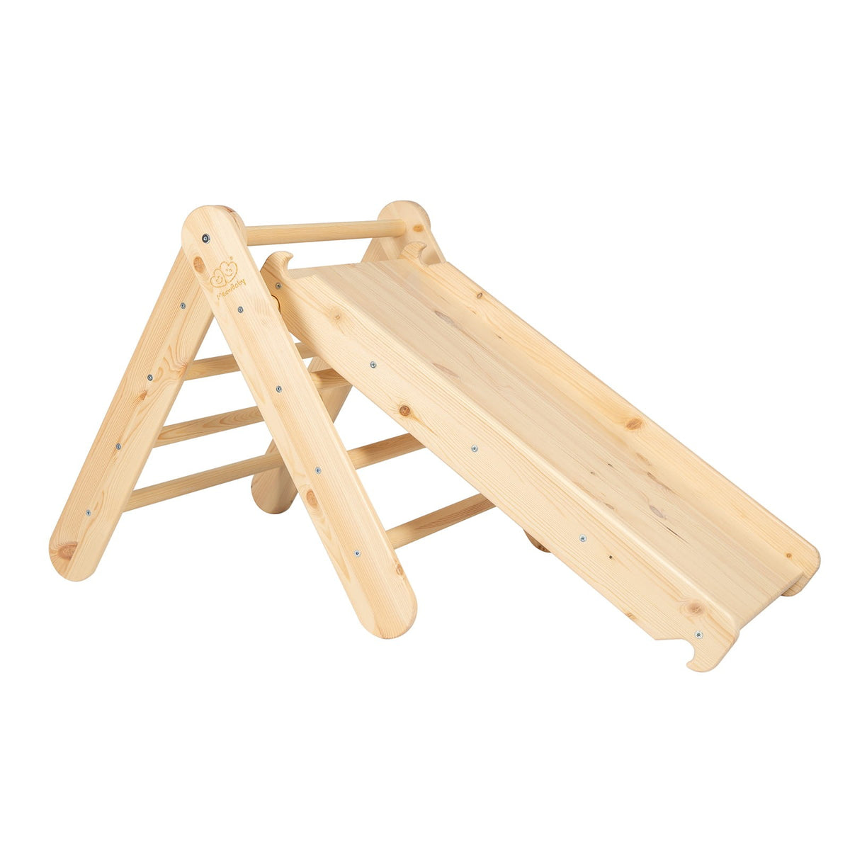Slide-Climbing Wall 2in1, Wooden, Natural