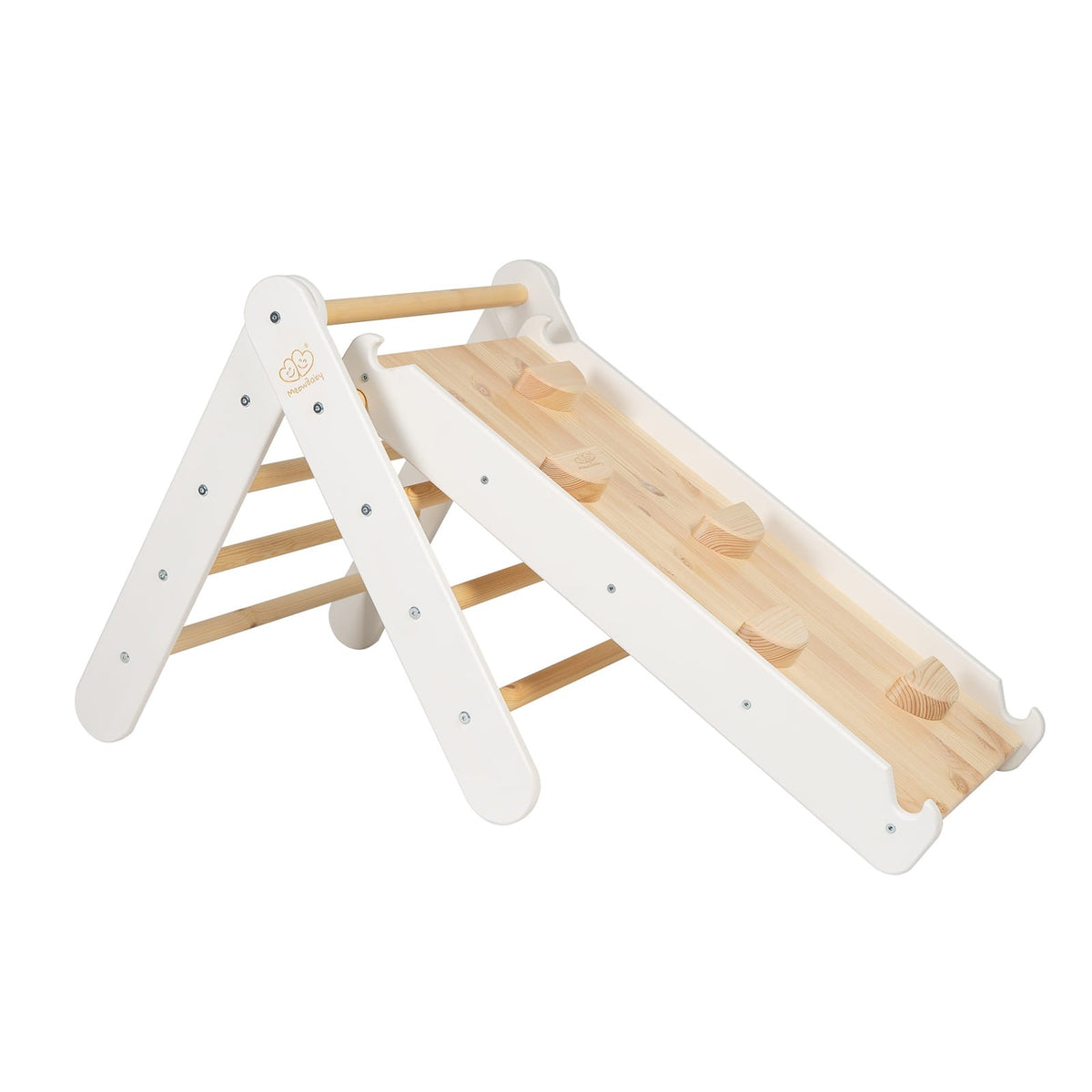 Slide-Climbing Wall 2in1, Wooden, White
