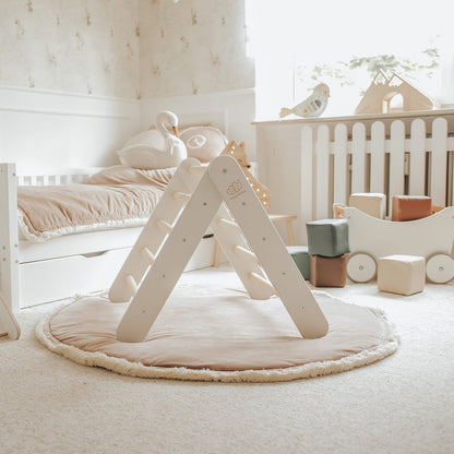Wooden Large Pikler 112x61x94 for Children Climbing Triangle for Kids, White