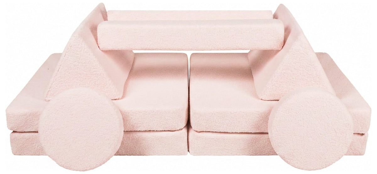 Bouclé Modular Kids Sofa, Foam Blocks