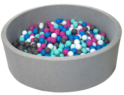 Velinda Soft Jersey Ball Pit with 600 Balls - 125cm Diameter, Baby & Kids Play Gift