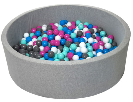 Velinda Soft Jersey Ball Pit with 600 Balls - 125cm Diameter, Baby & Kids Play Gift