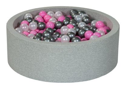 Velinda Soft Jersey Ball Pit with 450 Balls - Baby & Kids Play Gift - 90cm