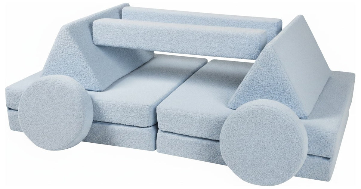 Bouclé Modular Kids Sofa, Foam Blocks