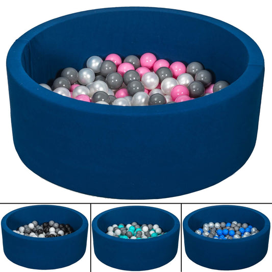 Velinda Soft Jersey Ball Pit with 150 Balls - Navy Blue, Baby & Kids Play Toy