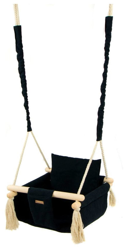 Velinda Kids Swing - Cotton Seat - Decorative Tassels - Indoor/Outdoor