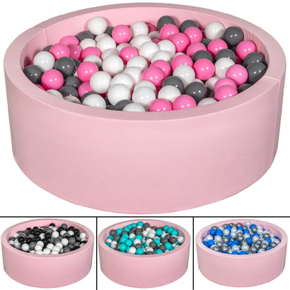 Velinda Soft Jersey Ball Pit with 450 Balls - Pink, Baby & Kids Play Gift, 90cm