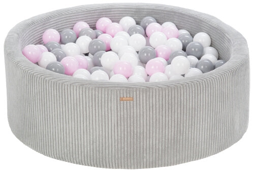 Velinda Soft Play Ball Pit with 300 Balls - Corduroy Fabric, 90cm, Kids Play Toy