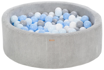 Velinda Soft Play Ball Pit with 300 Balls - Corduroy Fabric, 90cm, Kids Play Toy