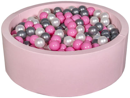 Velinda Soft Jersey Ball Pit with 450 Balls - Pink - Baby & Kids Play Gift - 90cm