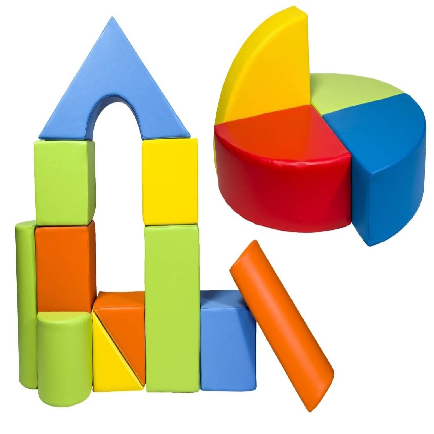 15 Pcs Coloured Building Blocks Soft Foam Children Kids Toy Nursery Pl ...