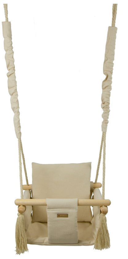 Velinda Kids Swing - Cotton Seat - Decorative Tassels - Indoor/Outdoor