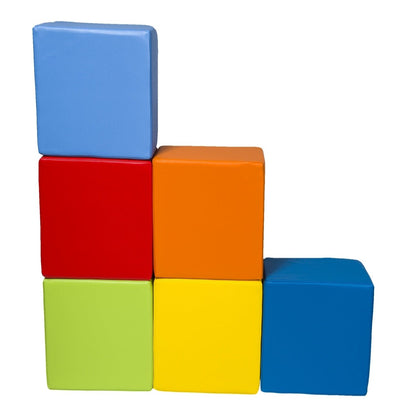 Velinda Colorful Foam Block Set - Safe Play - Soft T-21 Foam - 6 Blocks