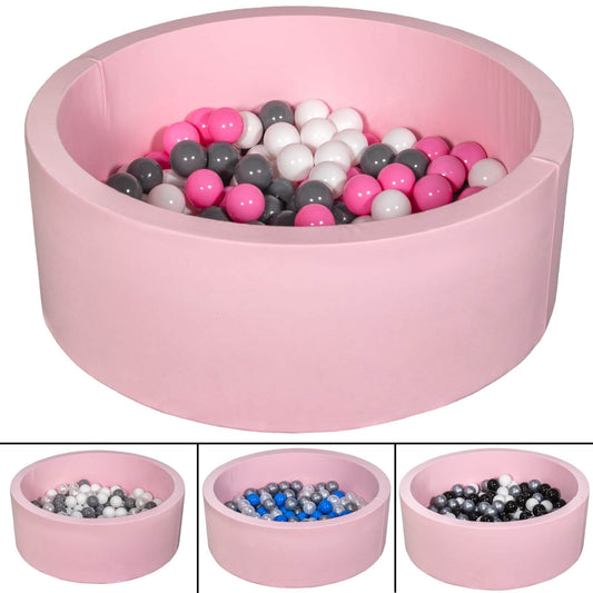 Velinda Soft Jersey Ball Pit with 150 Balls - Pink, Baby & Kids Play Gift, 90cm