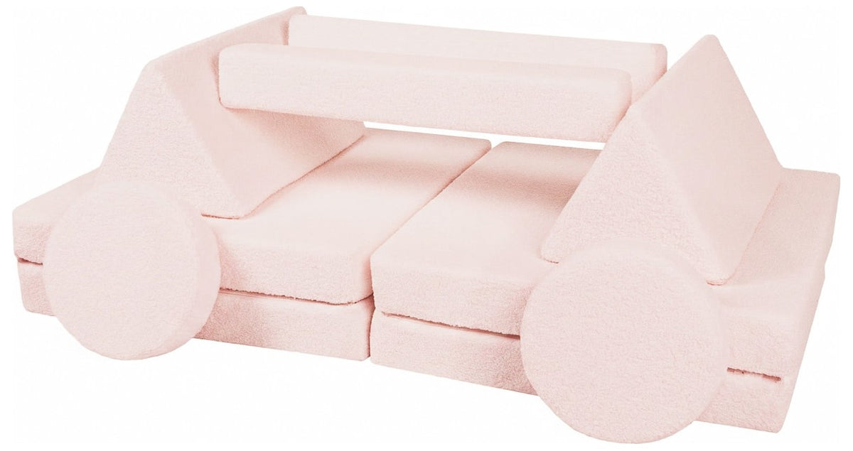 Bouclé Modular Kids Sofa, Foam Blocks