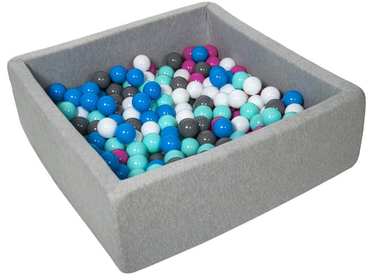 Velinda Soft Jersey Ball Pit with 300 Balls - 80x80cm, Baby & Kids Play Gift